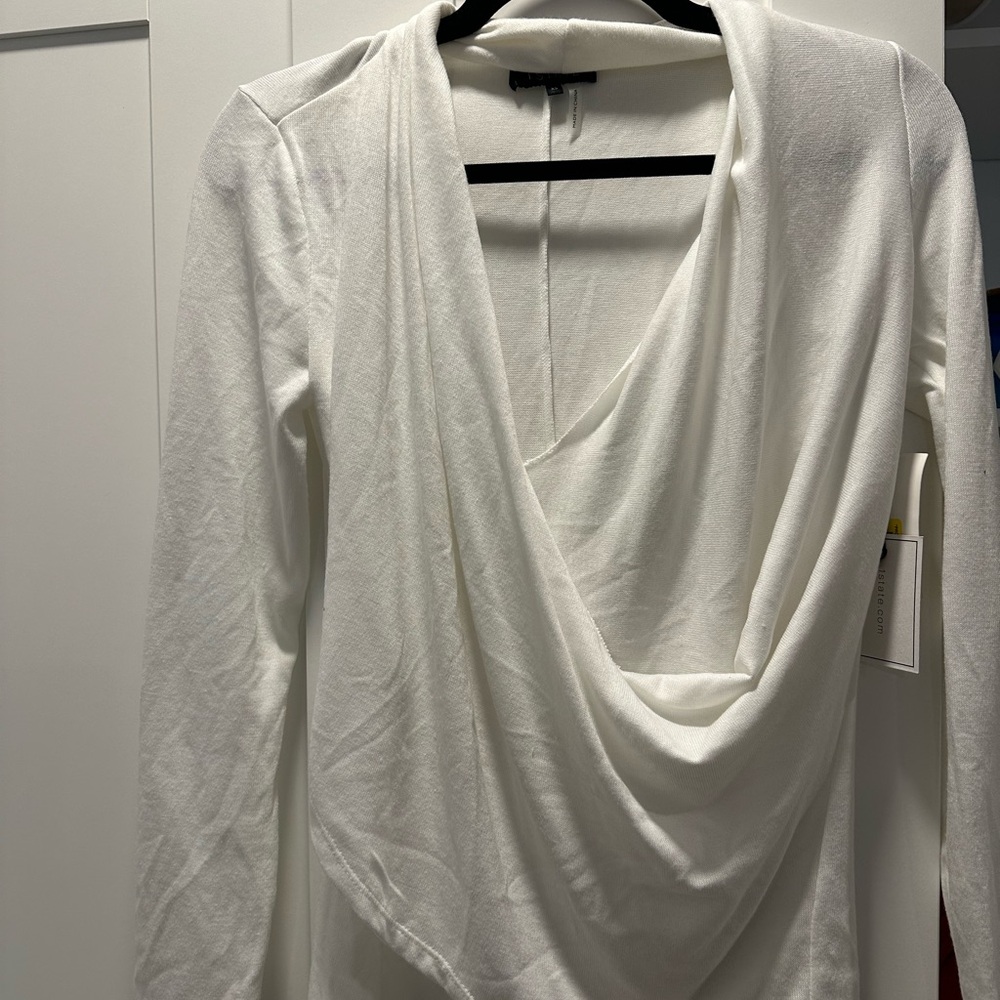 Elegant White Drape Front Top